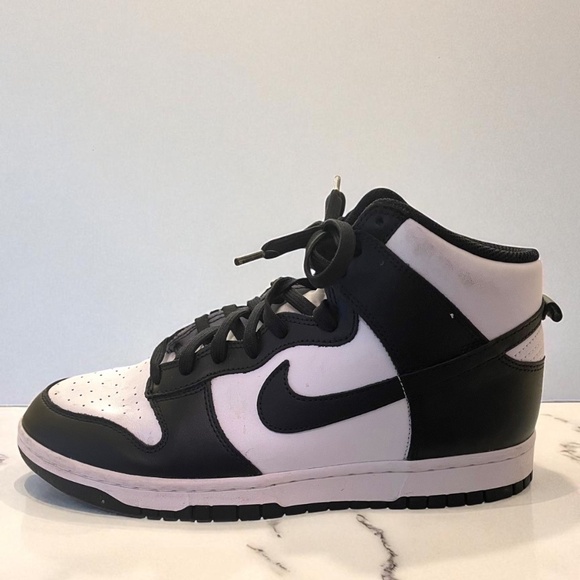 Nike Dunk High Panda Men’s Sz 10 Black White Retro Shoes Barely Worn No Creases - Picture 6 of 10